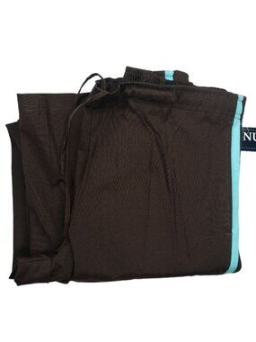 Nu Dimension Brown Scrub Pants With Turquoise Stripes